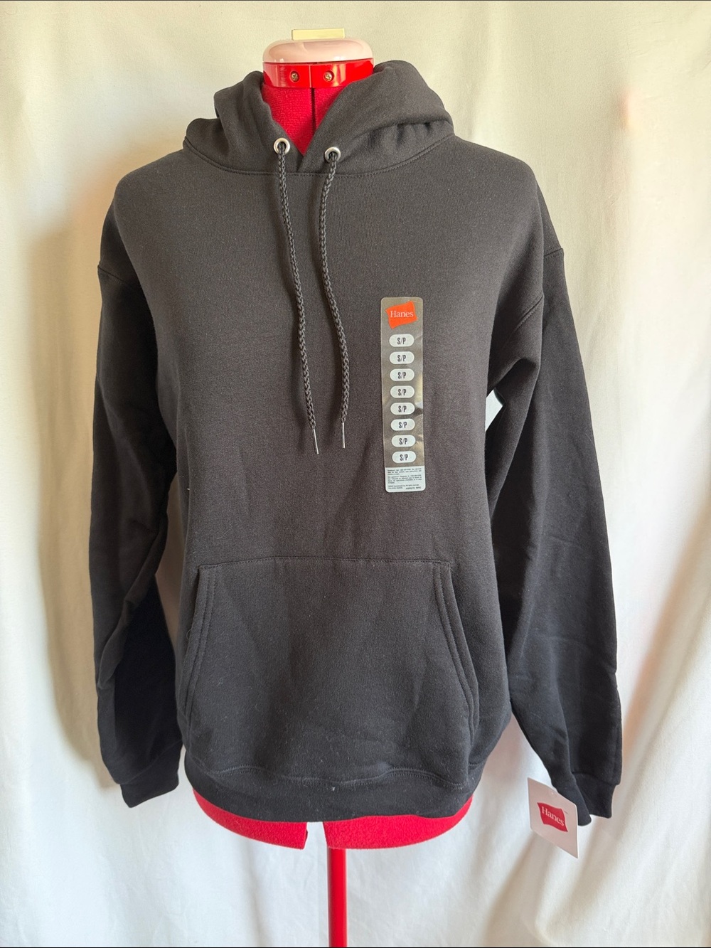 Hanes Black Hooded Pullover Sweatshirt